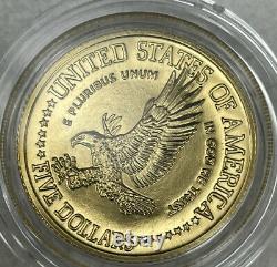 1986-W Proof $5.00 Dollar Liberty Gold Coin With Box & Coa