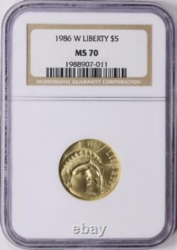 1986-W Statue of Liberty Centennial Gold $5 NGC MS70