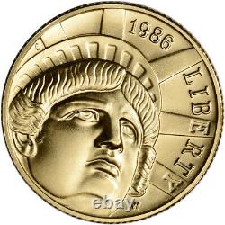1986-W US Gold $5 Statue of Liberty Commemorative BU Coin in Capsule