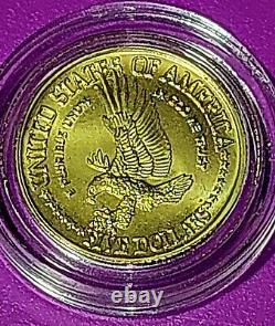 1986-w U. S. Mint Statue Of Liberty$5 Gold 1/4 Oz. 95,248 Mint Coa Unc Complete