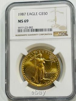 1987 $50 America Gold Eagle Liberty Coin NGC MS69 1oz