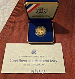 1987 $5 Gold Proof Bicentennial of the Constitution Commemorative Coin
