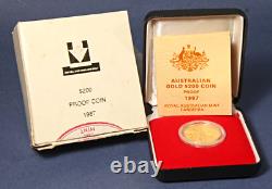 1987 Australia Gold $200 Proof Coin Arthur Phillip Commem- 10g. 916 OGP COA