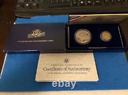 1987 Constitution 2 Coin Gold & Silver Commemorative Set -proof Ogp
