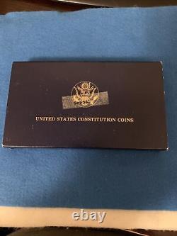 1987 Constitution 2 Coin Gold & Silver Commemorative Set -proof Ogp
