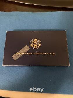 1987 Constitution 2 Coin Gold & Silver Commemorative Set -uncirculated Ogp