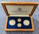 1987 Constitution 4 Coin Set, Gold & Silver, Both Proof And Unc, In Box With Coa