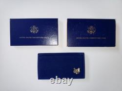 1987 Constitution Bicentennial 2-Coin Uncirculated Set, $1 Silver Dollar $5 Gold
