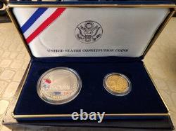 1987 Constitution Silver Dollar and Gold Five Dollar Authenticated Proof Coin