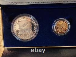 1987 Constitution Silver Dollar and Gold Five Dollar Authenticated Proof Coin