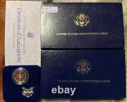 1987 GOLD U. S Mint $5 Dollars Proof US Constitution We The People Full Set COA