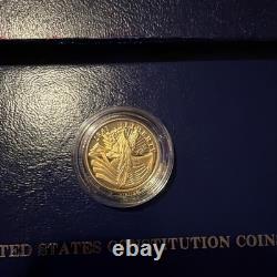 1987 GOLD U. S Mint $5 Dollars Proof US Constitution We The People Full Set COA