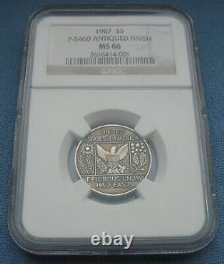 1987 P-5460 Zinkann Half Eagle Pattern for Gold $5 Silver Antiqued NGC MS66