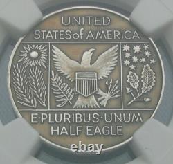 1987 P-5460 Zinkann Half Eagle Pattern for Gold $5 Silver Antiqued NGC MS66
