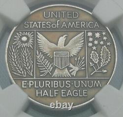 1987 P-5460 Zinkann Half Eagle Pattern for Gold $5 Silver Antiqued NGC MS66