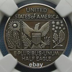 1987 P-5460 Zinkann Half Eagle Pattern for Gold $5 Silver Antiqued NGC MS66