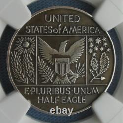 1987 P-5460 Zinkann Half Eagle Pattern for Gold $5 Silver Antiqued NGC MS66