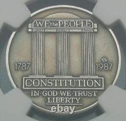 1987 P-5460 Zinkann Half Eagle Pattern for Gold $5 Silver Antiqued NGC MS66