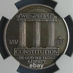 1987 P-5460 Zinkann Half Eagle Pattern for Gold $5 Silver Antiqued NGC MS66