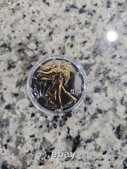 1987 Silver Eagle Gold Gild. 9999 Dollar 1oz Coin