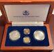 1987 Us Constitution 4-coin $5 Gold & Silver Dollar Set Proof & Bu -beautiful