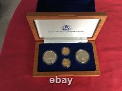 1987 US Constitution 4-Coin Commemorative Set 2 gold & 2 silver with COA
