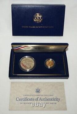 1987 US Constitution Coins $5 Gold $1 Silver Dollar in Box w. COA (KiL) 1