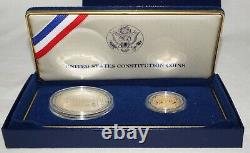 1987 US Constitution Coins $5 Gold $1 Silver Dollar in Box w. COA (KiL) 1