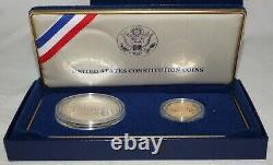 1987 US Constitution Coins $5 Gold $1 Silver Dollar in Box w. COA (KiL) 1