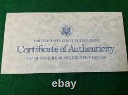 1987 US Constitution Coins, Gold and Silver R40c