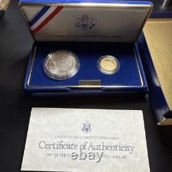 1987 US Constitution Coins Proof Set! We The People $5 Gold & Silver $1
