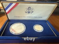 1987 US Constitution Coins Proof Set! We The People $5 Gold & Silver $1