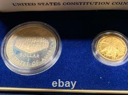 1987 US Constitution Coins Proof Set! We The People $5 Gold & Silver $1