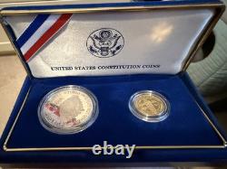 1987 US Constitution Coins Proof Set! We The People $5 Gold & Silver $1 NIB