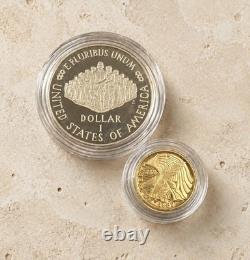 1987 US Constitution Two Coin Set Gold $5 Liberty Silver Proof Bullion Dollar