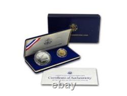1987 US Constitution Two Coin Set Gold $5 Liberty Silver Proof Bullion Dollar