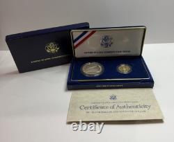 1987 US Constitution Two Coin Set Gold $5 Liberty Silver Proof Bullion Dollar