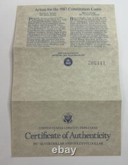 1987 US Constitution Two Coin Set Gold $5 Liberty Silver Proof Bullion Dollar