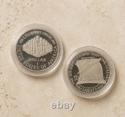 1987 US Constitution Two Coin Set Gold $5 Liberty Silver Proof Bullion Dollar