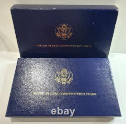 1987 US Constitution Two Coin Set Gold $5 Liberty Silver Proof Bullion Dollar