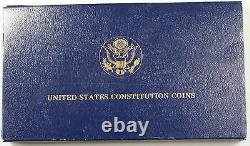 1987 US Mint Constitution 2 Coin Gold & Silver Commem Proof Set as Issued AMT