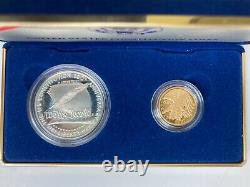 1987 US Mint Constitution 2 Coin Proof Set $5 Gold & $1 Silver Coin withBox & COA