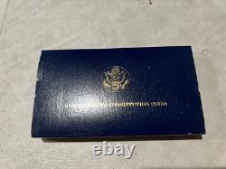 1987 US Mint Constitution Coins Proof Set Silver Dollar & Gold Five Dollar W COA