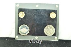 1987 U. S. Constitution 4 Coin Display with Two $5 Gold & Two $1 Silver Proof & Unc