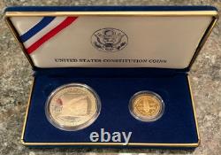 1987 U. S. Constitution Bicentennial Silver Dollar $5 Gold Half Eagle