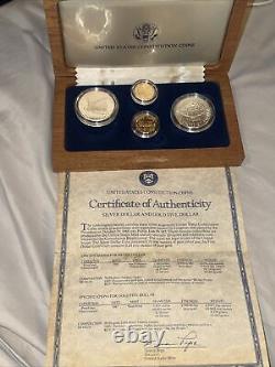 1987 U. S. Mint Commemorative Constitution 4-Coin Set-Gold & Silver