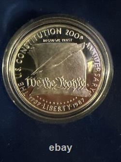 1987 U. S. Mint Commemorative Constitution 4-Coin Set-Gold & Silver
