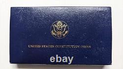 1987 U. S. Mint Constitution 2 Coin Proof Set Silver Dollar And Gold $5 with COA