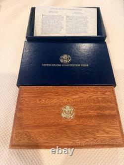 1987 United States Constitution 4 Coin Set 2 Silver Dollars & 2 Gold $5 withCOA