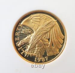 1987 W $5.00 GOLD CONSTITUTION PROOF. 24183oz AGW ANACS PF67 pr67